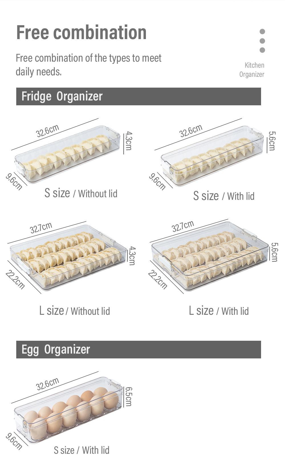 Multi-purpose Stackable Fridge Egg Organizer-8